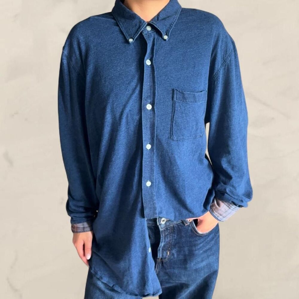 Brooks brothers blue cotton button down shirt size large